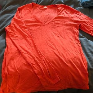 Tissue long sleeve V neck